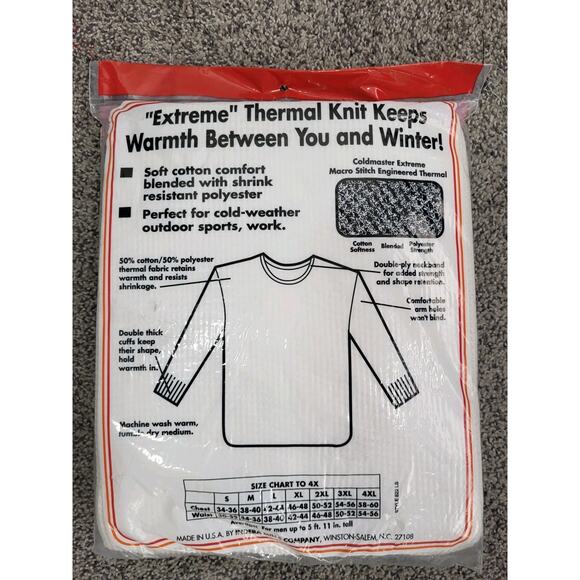 VTG Coldmaster Extreme Thermal Shirt Men’s 3XL Long Underwear Top Made USA NWT - Picture 3 of 4